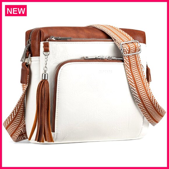 Handbags - Medium Vegan Leather Crossbody Bag with RFID Pockets & Built-in Wallet